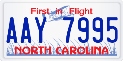 NC license plate AAY7995
