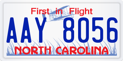 NC license plate AAY8056