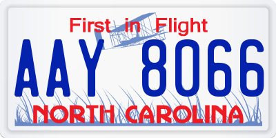 NC license plate AAY8066