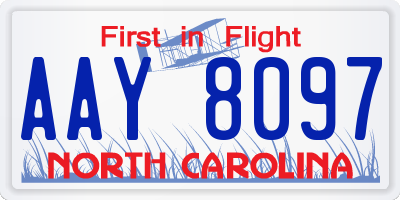 NC license plate AAY8097