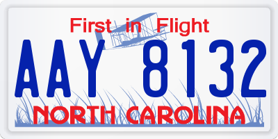 NC license plate AAY8132