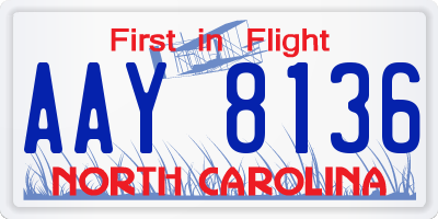 NC license plate AAY8136