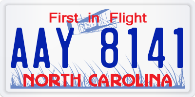 NC license plate AAY8141