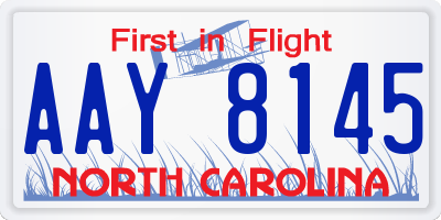 NC license plate AAY8145