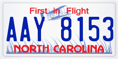 NC license plate AAY8153