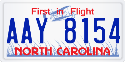 NC license plate AAY8154