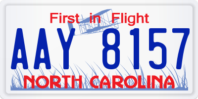 NC license plate AAY8157