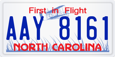 NC license plate AAY8161