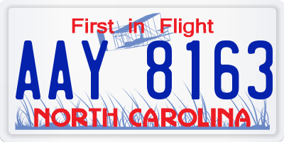 NC license plate AAY8163
