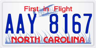 NC license plate AAY8167