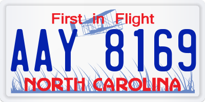 NC license plate AAY8169