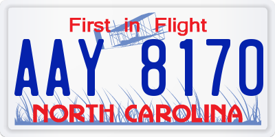 NC license plate AAY8170