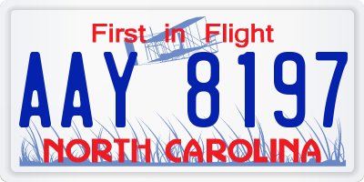 NC license plate AAY8197