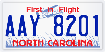 NC license plate AAY8201