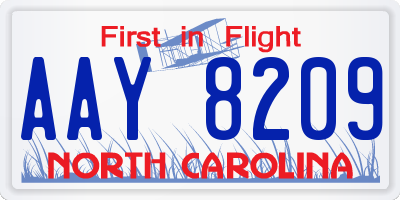 NC license plate AAY8209