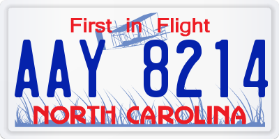 NC license plate AAY8214