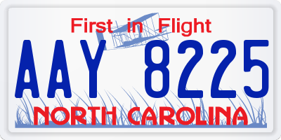 NC license plate AAY8225