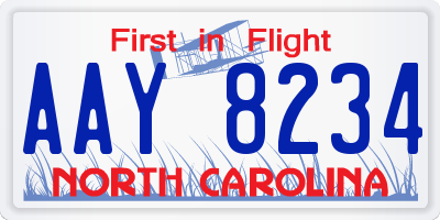 NC license plate AAY8234