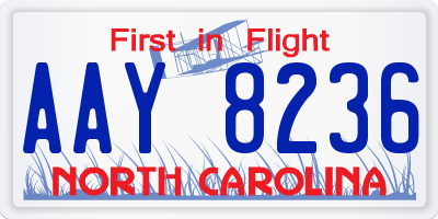 NC license plate AAY8236