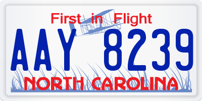 NC license plate AAY8239
