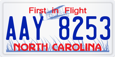NC license plate AAY8253