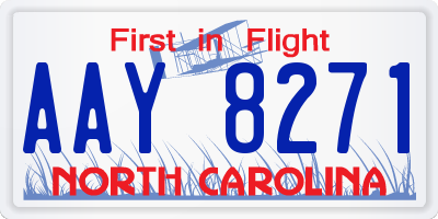 NC license plate AAY8271