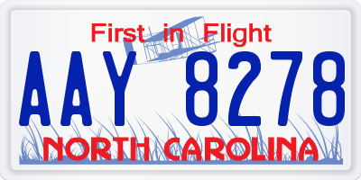 NC license plate AAY8278