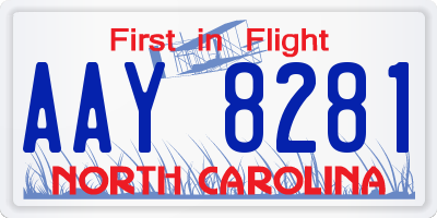 NC license plate AAY8281