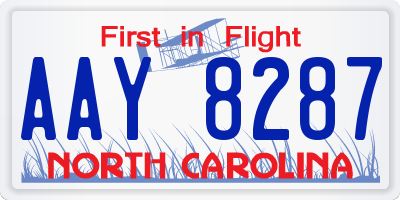 NC license plate AAY8287
