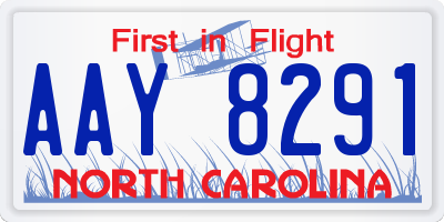 NC license plate AAY8291