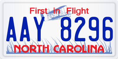 NC license plate AAY8296