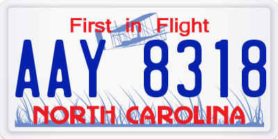 NC license plate AAY8318