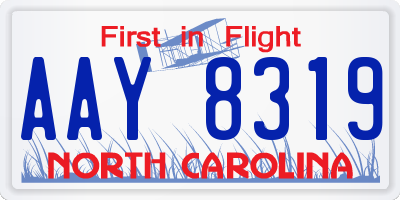 NC license plate AAY8319