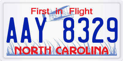 NC license plate AAY8329
