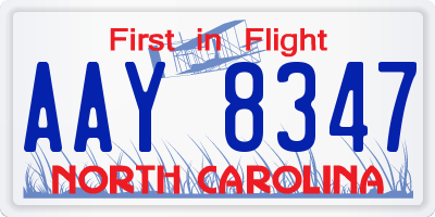 NC license plate AAY8347