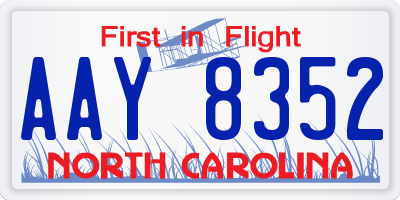 NC license plate AAY8352