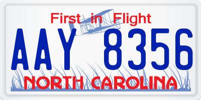 NC license plate AAY8356