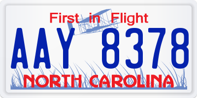 NC license plate AAY8378