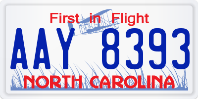 NC license plate AAY8393