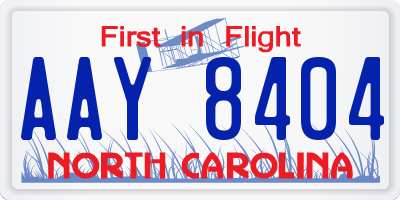 NC license plate AAY8404