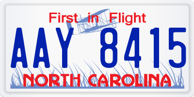 NC license plate AAY8415