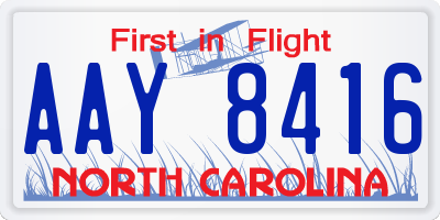 NC license plate AAY8416