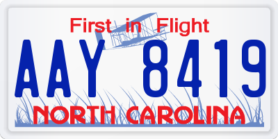 NC license plate AAY8419