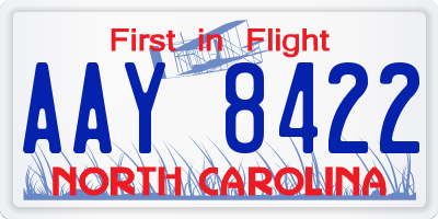 NC license plate AAY8422