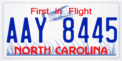 NC license plate AAY8445