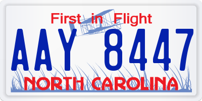 NC license plate AAY8447