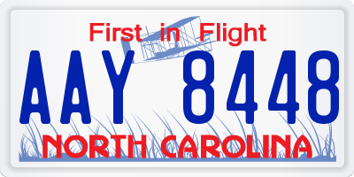 NC license plate AAY8448