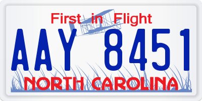 NC license plate AAY8451