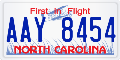 NC license plate AAY8454
