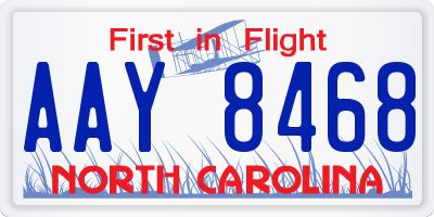 NC license plate AAY8468